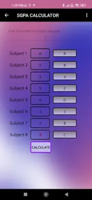 Grade Calculator (BPUT Based) android App screenshot 2